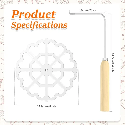 Vista 7 de Molde para bunuelos con asa, kit para hacer pasteles de embudo, molde desmontable para hacer rosetas para galletas, molde de herramienta