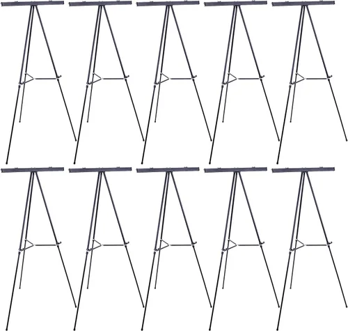 Vista 7 de U.S. Art Supply Caballete de aluminio negro de 66 pulgadas de alto para sala de juntas y soporte de presentación, piso / mesa ajustable, trípode