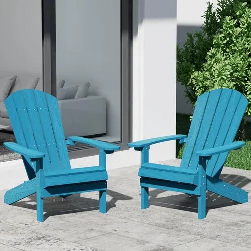 Vista 29 de YEFU Silla Adirondack Resistente a la Intemperie: Sillas Adirondack de Plástico HIPS para Exterior - Sillas de Patio con Portavasos y Textura