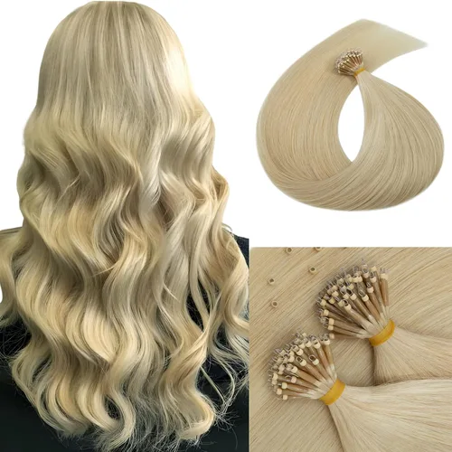 Vista 27 de MY-LADY Extensiones de cabello humano con nano cuentas, extensiones invisibles de cabello con nano anillo, extensiones de cabello natural
