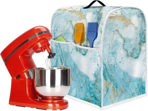 Vista 6 de Dreaweet Fall Pumpkin Print Kitchen Mixer Covers for Stand Mixer 4.5-5 qt, Kitchen Aid Accessories and Attachments, Washable Trébol de música