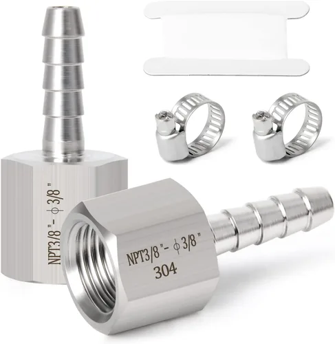 Vista 78 de TAISHER 1 pieza de forja de acero inoxidable 304 de accesorios de manguera de aire, accesorios de púas de manguera de 1 pulgada x 1/2 pulgadas