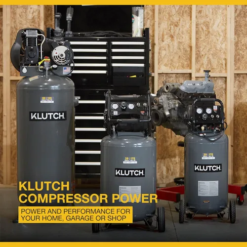 Vista 7 de Klutch Compresor de aire de 20 galones, 2 HP, 120 voltios, 175 PSI