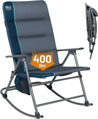 TIMBER RIDGE Silla de columpio plegable extra grande para acampar, silla de columpio acolchada para exteriores con respaldo alto, silla portátil
