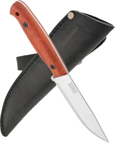 Vista 10 de BPSKNIVES Adventurer - Cuchillo Bushcraft - Cuchillo de acero al carbono de hoja fija con funda de cuero y Firestarter - Cuchillos de espiga