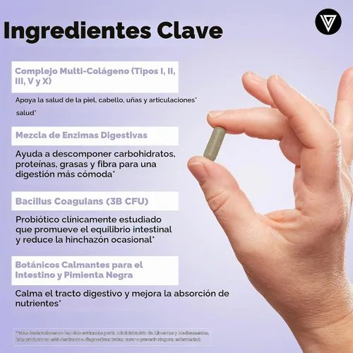Vista 4 de Vital Vitamins Complejo de colágeno múltiple Plus + intestino, probióticos