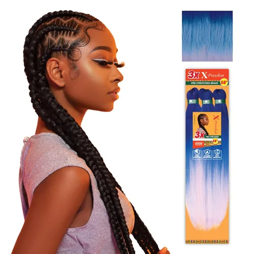 Vista 106 de Sensationnel X-Pression - Trenzas prestiradas, 3 unidades, 58 pulgadas, paquete de 1 unidad, 1B