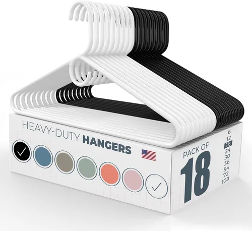 Vista 40 de Neaties Perchas de ropa resistentes paquete de 20 (24 unidades), fabricadas en los Estados Unidos, perchas de plástico de capacidad de 8 libras