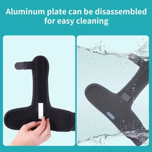 Vista 4 de ENLUNTRA Soporte de férula de dedo compatible con dedo índice, dedo medio, dedo anular, férula meñique, soporte ajustable para mano derecha o Negro