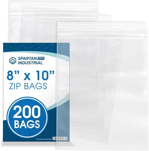 Vista 10 de Spartan Industrial - Paquete de 200 bolsas de plástico con zíper, reutilizables, tamaño chico, de 2 Mil de grosor