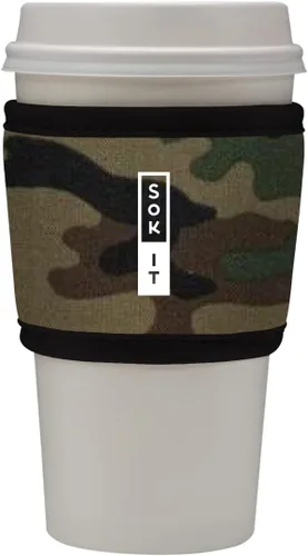 Vista 82 de Sok It HotSok Coffee & Tea - Funda de neopreno con aislamiento reutilizable (floral abstracto)