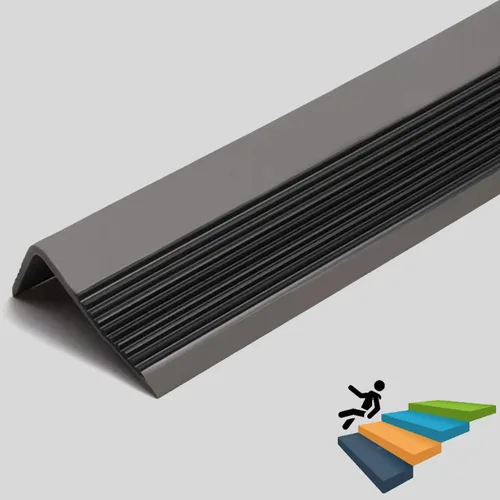 Vista 9 de Borde de escalera de 32 pulgadas, borde de goma negro, borde de escalera de vinilo autoadhesivo para escalera, protector de borde de escalera