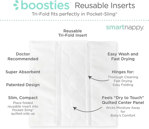 Vista 4 de Super Boosties - Pañales de tela reutilizables, juego de 10, se adapta a pañales híbridos honestos, se adapta a un bebé increíble, compatible