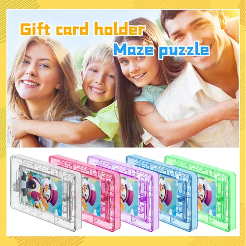 Vista 5 de Paquete de 5 tarjetas de regalo, rompecabezas de laberinto, rompecabezas de dinero, cajas de regalo, caja de tarjeta de regalo de laberinto, juego