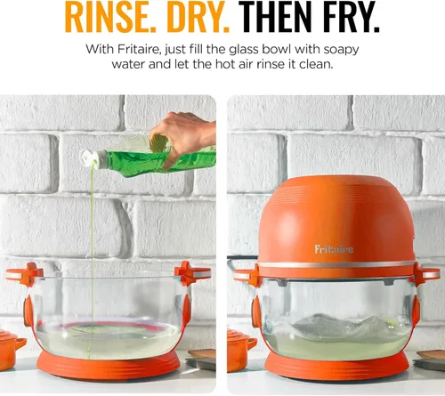 Vista 8 de Freidora de Aire No Tóxica™ - Freidora de Aire de Vidrio de 5 Cuartos de Galón con Visibilidad de 360 Grados, Autolimpiante, Freidora de Aire Vortex
