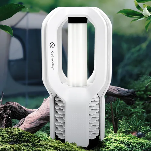 Vista 7 de Linterna LED recargable para campamento, diseño de agarre libre, 4 modos, impermeable IP65, brillo cálido de 3000 K, luz ligera y portátil