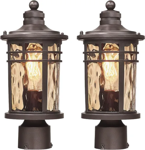 Vista 14 de Darkaway Poste de luces para exteriores, postes de lámpara para exteriores, luces grandes de aluminio impermeables de 17 pulgadas, accesorios de luz