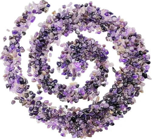 Vista 4 de 11.82 oz Surtido de cristales de cuarzo amatista rocas de cuarzo de cristal triturado amatista rocas y cristales