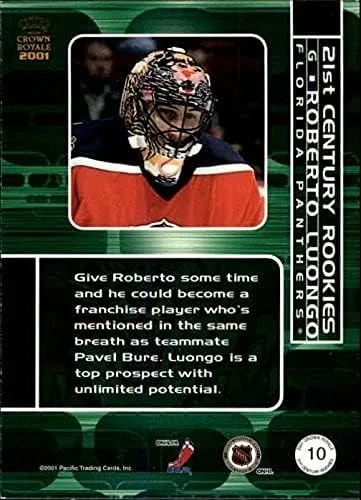 Vista 2 de 2000-01 Crown Royale 21st Century Rookies #10 Roberto Luongo