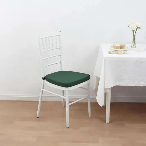 Vista 25 de Efavormart Cojín de 2" de espesor para silla Chiavari en negro, cojín de asiento de espuma con efecto memoria con lazos y funda extraíble