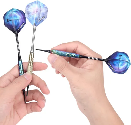 Vista 7 de WIN.MAX Juego de dardos de punta de plástico – Juego de dardos de punta suave – 12 piezas de 0.63 oz con 100 puntas de dardos adicionales, 12