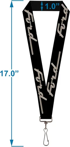 Vista 3 de Hebilla Abajo Cordón-1.0"-Ford F-100 Script Negro/Bronceado-Gris