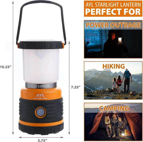 Vista 4 de Linterna LED para campamento recargable, 1800 lúmenes, 4 modos de luz, banco de energía de 4400 mAh, impermeable IP44, linterna perfecta
