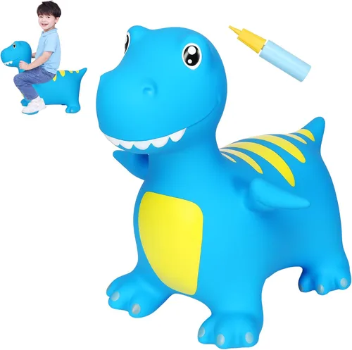 INPANY Caballo hinchable, juguetes de tolva de dinosaurio, animal que rebota para niños, decoraciones de fiesta de dinosaurios, inflable para niños,