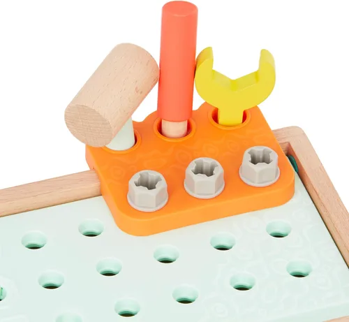 Vista 8 de B. toys Kit Fix 'n' Play - Caja de herramientas de juego de simulación - Caja de herramientas y accesorios de madera (25 piezas) - Juego