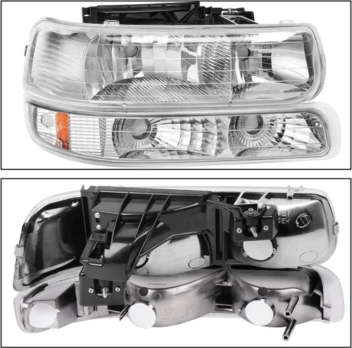 Vista 7 de DWVO Conjunto de faros delanteros y luces traseras compatibles con Chevy Silverado 150001-02 1999 2000 2000 2001 2002 Chevy Silverado 1500HD 2500HD