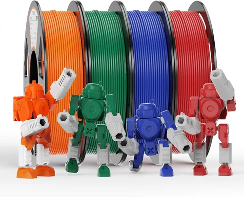 Vista 60 de Paquete de filamentos de impresión 3D PLA+ para impresoras 3D Bambu Lab Paquete de filamentos PLA multicolor aptos para principiantes, marrón Pla