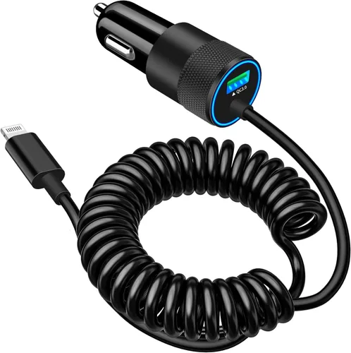 Apple MFi Certified iPhone Car Charger Fast Charging, Braveridge 4.8A USB Power Cigarette Lighter Car Carplay Charger Adapter with 6FT Coiled