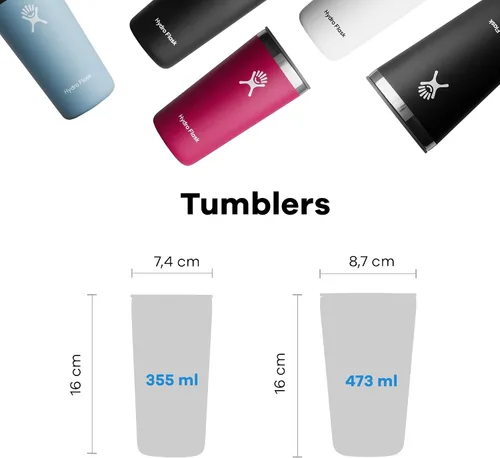 Vista 3 de Hydro Flask All Around Tumbler - Botella de agua reutilizable de acero inoxidable con aislamiento térmico y tapa