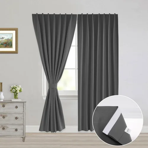 Vista 38 de Muamar Cortinas opacas sin taladro, paneles de cortina para ventana fáciles de instalar, juegos de 2 paneles de cortinas portátiles para dormitorio