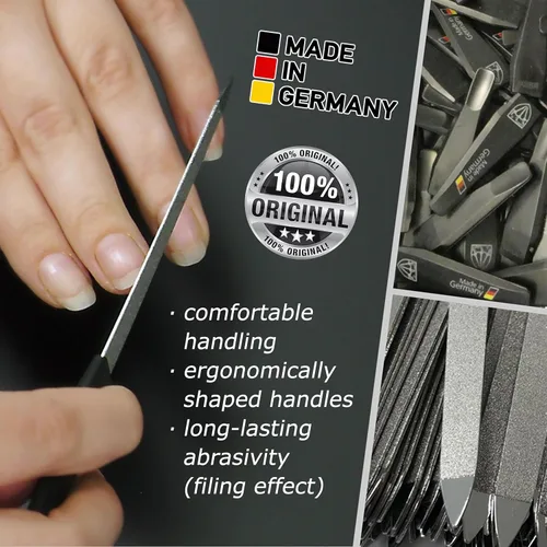 Vista 6 de 3 Swords Germany - Juego de 10 limas de uñas de metal zafiro con 1 pieza de 3 vías de pulidor de uñas - Cuidado de uñas fabricado