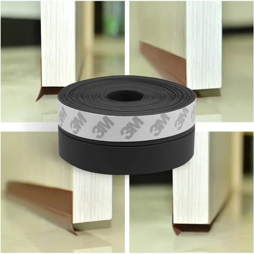 Vista 7 de TAROSE - Tira de sellado de silicona para puerta, 16 pies de largo, color negro (25 mm de ancho)