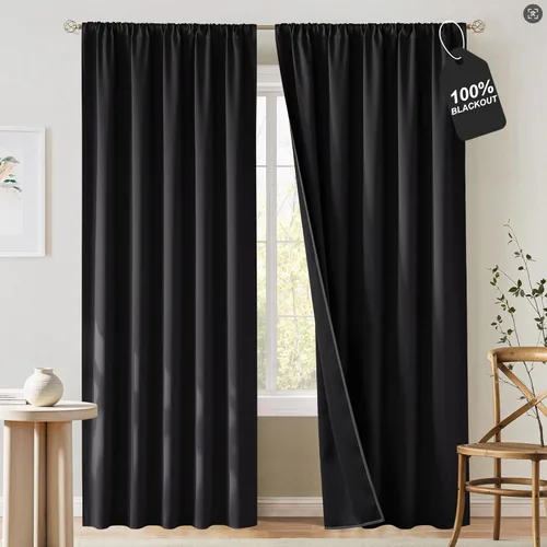 Vista 36 de NICETOWN Cortinas naturales de cocina de 36 pulgadas de largo, bolsillo para barra, 100% opacas, tratamientos de ventana fáciles de combinar