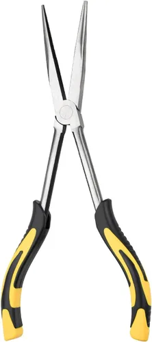 Vista 10 de Alicates de Punta de Aguja Premium Largos de 6 Pulgadas - Abrazadera de Papel de Precisión, Acero de Alto Carbono, Agarre Suave con Cortador