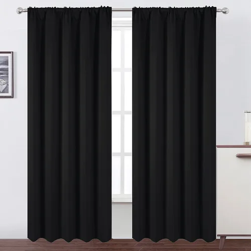 Vista 63 de LEMOMO Cortinas opacas grises, 52 x 84 pulgadas, juego de 2 paneles de cortinas opacas con aislamiento térmico para oscurecer la habitación