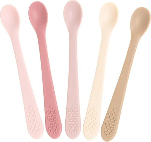 Vista 8 de Cucharas para bebés, cucharas para bebés, primera etapa, primera etapa, juego de cucharas de alimentación para bebés, apto para encías, sin BPA