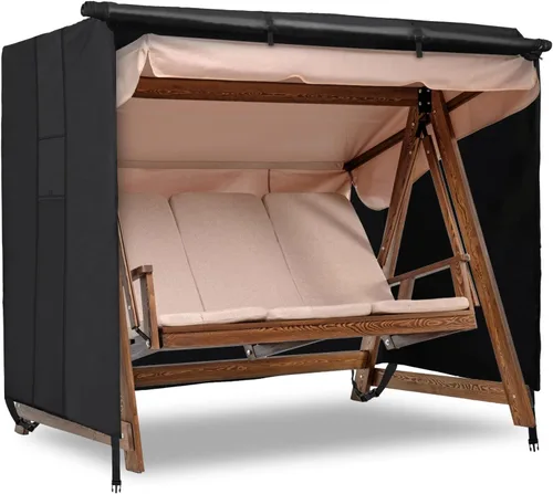 Velway Funda de columpio para exteriores, hamaca de patio impermeable de triple plaza, 87 x 49 x 70 pulgadas, silla planeadora para todo tipo de