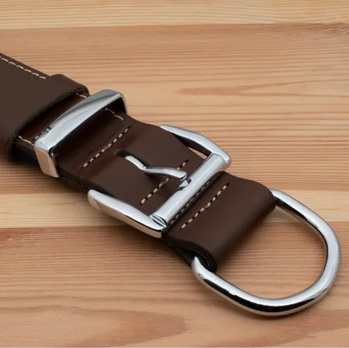 Vista 7 de Collar de perro de cuero curtido vegetal para perros grandes, collares de perro resistentes y de diseño de lujo