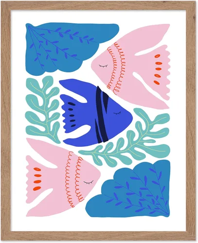 Poster Master Fish Poster - Retro Aquatic Print - Marine Life Art - Groovy Fish Design - Abstract Artwork - Chic Boho Decor - Sea Design - Ocean or