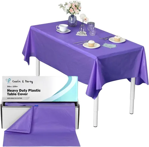Vista 46 de Craft And Party, Rollo de plástico para cubierta de mesa color verde manzana, 40 pulgadas x 100 pies, rollo de plástico resistente para cubierta