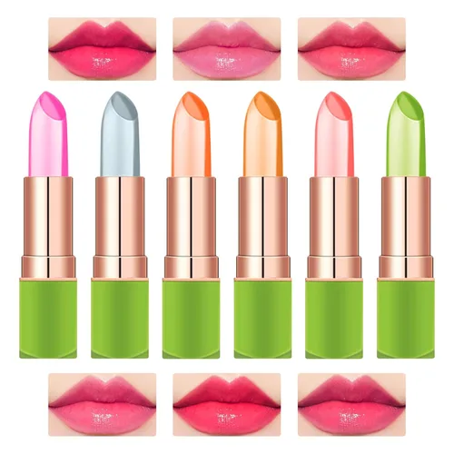 Lápiz labial de gelatina de aloe, barra de labios nutritiva de larga duración, bálsamo labial lápiz labial hidratante impermeable que cambia de