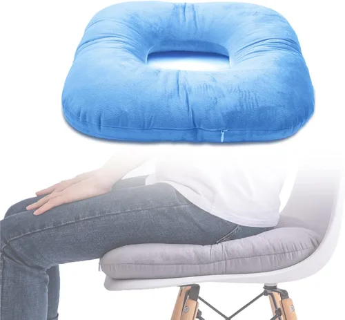 Hshbxd Almohada de dona para aliviar el dolor de coxis, cojín para silla de ruedas para hemorroides y úlceras de cama, embarazo, almohada de dona