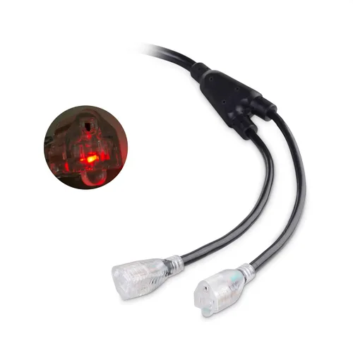 Vista 4 de Cable Matters Adaptador LED de 3 clavijas de 30 amperios a 15 amperios para generador (divisor adaptador de 30A a 110) 2.5 pies - NEMA TT-30P a 2X
