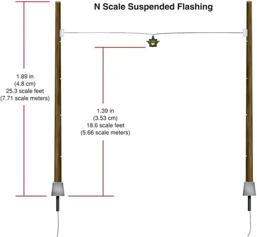 Vista 3 de Woodland SCENICS - Semáforo intermitente suspendido, 2 unidades, escala N