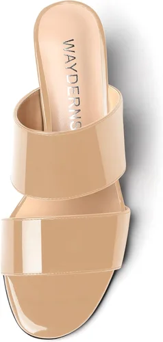 Vista 3 de WAYDERNS Sandalias de cuña de tacón bajo de dos piezas para mujer con punta abierta y puntera abierta, de 2 pulgadas