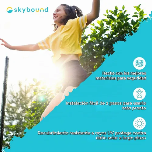 Vista 2 de SkyBound Almohadilla de seguridad universal de repuesto para trampolín, cubierta de resorte para marcos de 8, 10, 12, 14 y 15 pies, cómoda, duradera